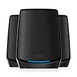 NETGEAR Orbi WiFi 6 Mesh System (RBK863SB), AX6000 Tri-Band Router & 2 Satellite Extenders, Coverage up to 8,000 sq. ft & 100 Devices, 10 Gig Internet Port, Armor Subscription
