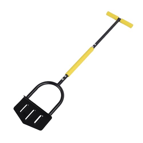 WOHPNLE Lawn Edger, Stainless Steel Half Moon Edger Manual Lawn Edger with Comfortable T Handle for Garden, Sidewalk, Driveway, and Flower Bed Edging