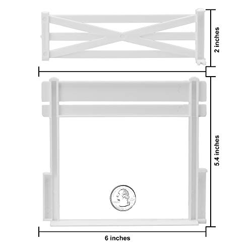 BMC Classic Marx Farm Ranch Fence & Gate - White 10pc Plastic Playset Accessory - Thumbnail 4