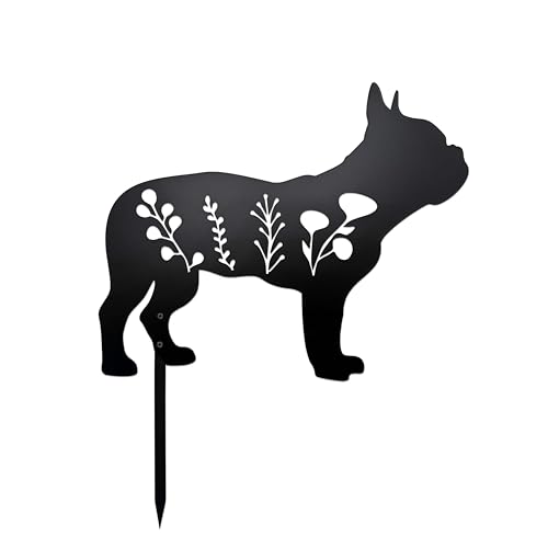Urbraneco French Bulldog Dog Statue Garden Stake Memory Gift for Women