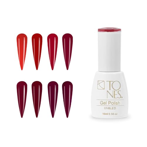 TONES Gel Polish Kit – Red (8 Colors x 0.56