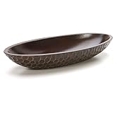 Hosley Honeycomb Wood Decor Bowl 14.3-Inch-Long Rustic Decorative Centerpiece for Dry Potpourri & Orbs, Elegant Home & Office Decor, Ideal Gift for Weddings, Spas & Reiki