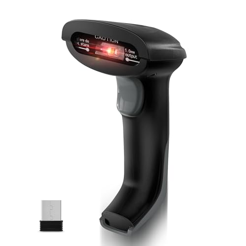 JRHC Barcode Scanner 2.4G Wireless 1D Laser Automatic Barcode Reader Handhold Bar Code Scanner with...