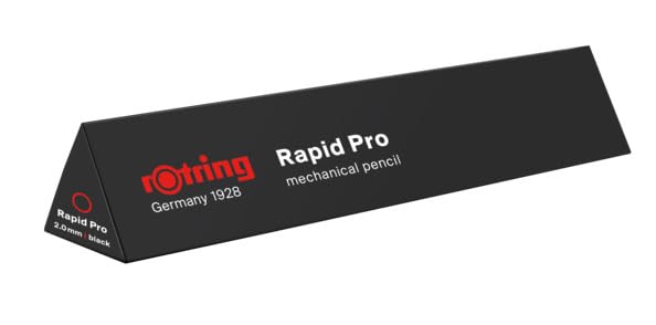 rOtring Rapid Pro Mechanical Pencil | HB 2.0 mm Lead Propelling Pencil | Matte Black Full-Metal Barrel with Velvet Case - Image 4
