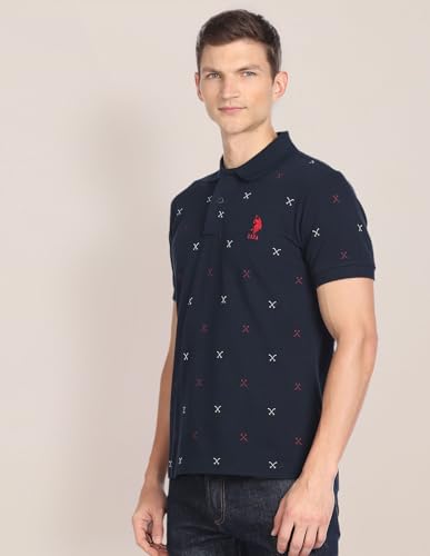 Image of U.S. Polo ASSN. Solid Slim Fit Polo T Shirts for Men - 100% Cotton, Half Sleeves Mens Tshirt