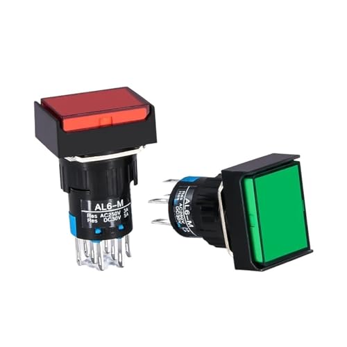 Interrupteur bouton carré LA16-22D double contact 2NO2NC 220V - 6