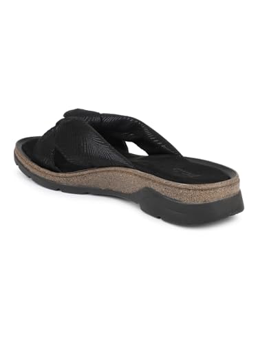 Image of Inc.5 womens Women Black Printed Open Toe Flats With Knot Detail Sandal