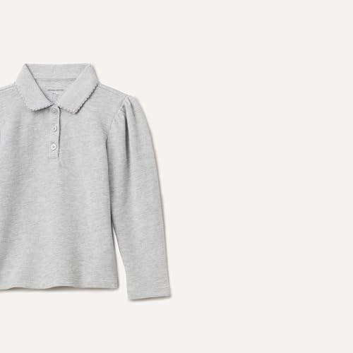 Image of Amazon Essentials Girls and Toddlers' Uniform Pique Long Sleeve Polo Shirt