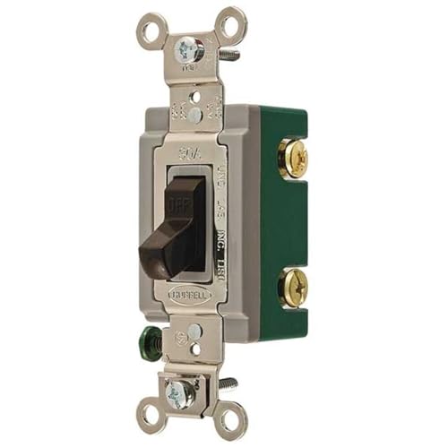 Conmutador industrial Hubbell HBL3032 doble polo marrón construido para alta resistencia