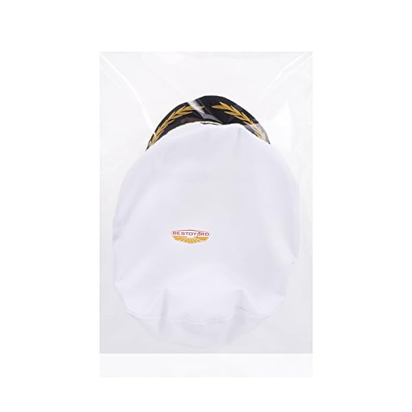 Bestoyard adult yacht boat ship sailor captain costume hat cap navy marine admiral (white), as shown, 22 x 15 x 5 cm - image 8