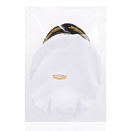 BESTOYARD Adult Yacht Boat Ship Sailor Captain Costume Hat Cap Navy Marine Admiral (White), As Shown, 22 x 15 x 5 cm, As Shown, 22 x 15 x 5 cm