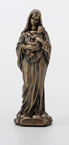 Estatua Virgen María y Niño Jesús 3 3/8 pulg Resina