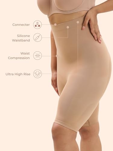 Image of UNDERNEAT Classic Series High-Waist Tummy Control Shapewear Shorts | Seamless and Invisible Body Shaper | Tummy Tucker and Thigh Shaping Shorts | Provides Medium Compression