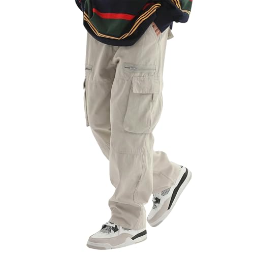 Mens Casual Pants with Multi Pocket Relaxed Fit Pants Lightweight Baggy Athletic Joggers Workout Outdoor