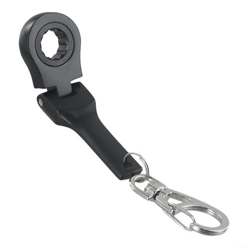 WheatThrive Llave de trinquete compacta con llavero, giratoria de 180 grados para una mayor funcionalidad (negro)