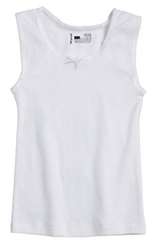 Sportoli Girls 3 Pack Cotton Tagless Cami White and Colored Tank Undershirts - Size 14-163