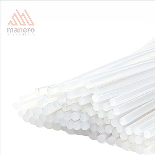 Bastão Cola Quente Fina 7,2mm X 300mm Transparente 10 Unidades