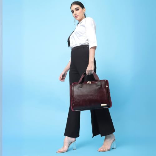 Image of VISMIINTREND Laptop Briefcase Messenger Shoulder Office Hand Bags for Men Women | Fits 13 inch /14 inch /15.6 Inch Laptops, Macbook | Vegan Leather | Corporate Gifts