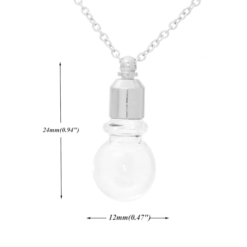 Urn Necklace for Ashes Stainless Steel Memorial Cremation Keepsake Necklace Glass Bottle Container Necklace2