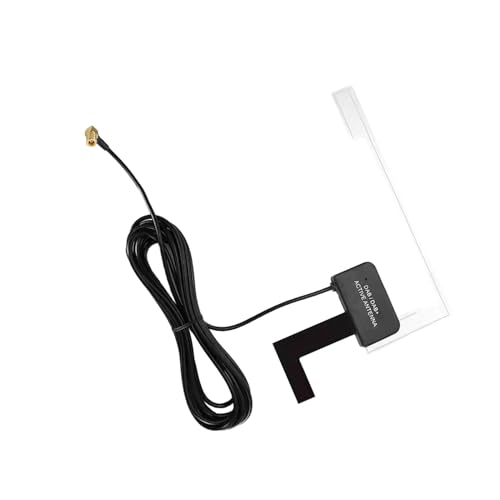 DAB Antenna SMB, DAB+ Radio Aerial Antenna with Cable & Glass Mount for Pioneer Clarion JVC Kenwood Alpine, AM/FM Active Signal Reception for Car Windscreen Mount Aerial Radios