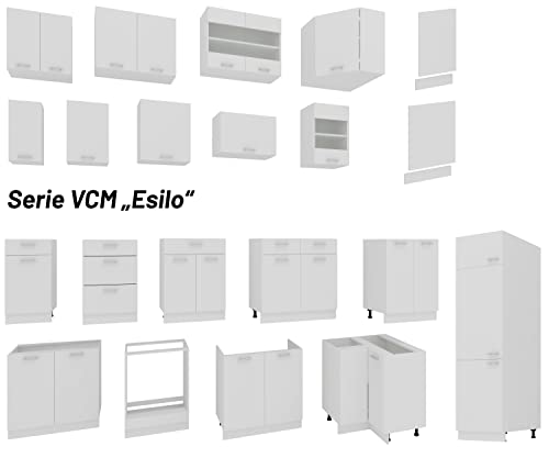 Armoire de cuisine 40 cm Esilo avec tiroir, meuble bas blanc compact - 5