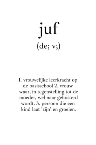 Juf notitieboek dictionary style, A5 formaat, juffen geschenk