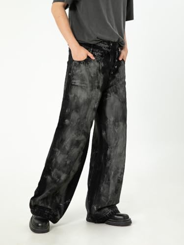 Men's Denim Spring Wide-Leg Loose American Long Pants4