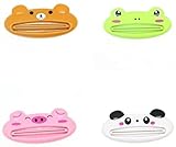 Exprimidor de tubo de pasta de dientes de dibujos animados fácil dispensador rodante soporte para baño se entrega al azar