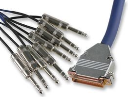 PRO SIGNAL 2m Audio Snake Cable | 25-Pin D-Sub to 8x 6.35mm (1/4") TRS Stereo Jack Plugs – Blue – PSG01356