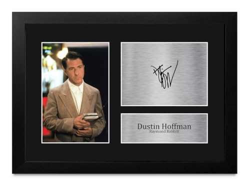 Foto firmada de Dustin Hoffman en Rain Man con marco A4 para coleccionistas