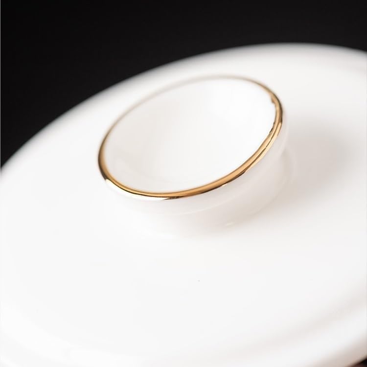 Tasse à thé Tasse à eau en porcelaine de jade avec doublure filtrante, tasse de bureau avec couvercle Récipient de trempage