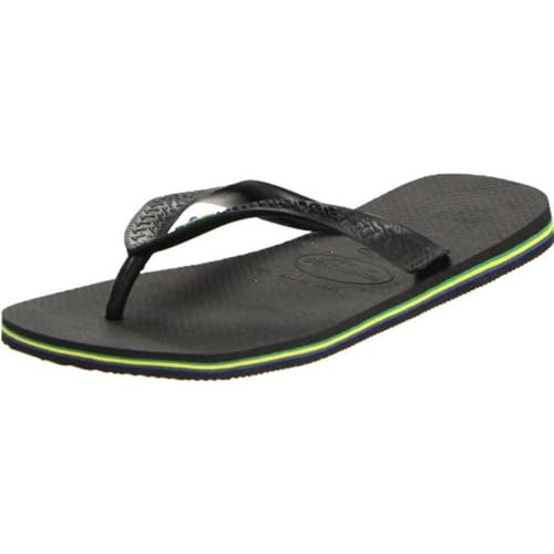 Havaianas Mens Brazil Flip Flop Sandal Black 9-10 M US