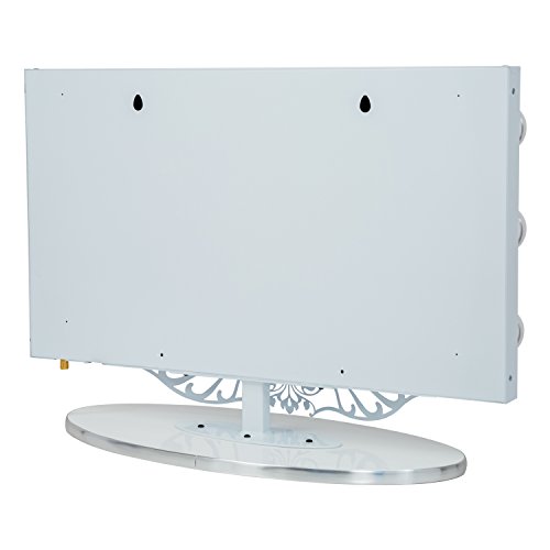 White Vanity Girl Starlet Lighted Vanity Mirror with Optic Glass and 6 Cosmetic Light Bulbs Around Frame