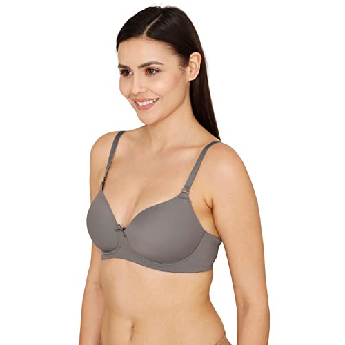 Image of Zivame Padded Non Wired 3 /4th Coverage T Shirt Polyamide Elastane Bra - Red