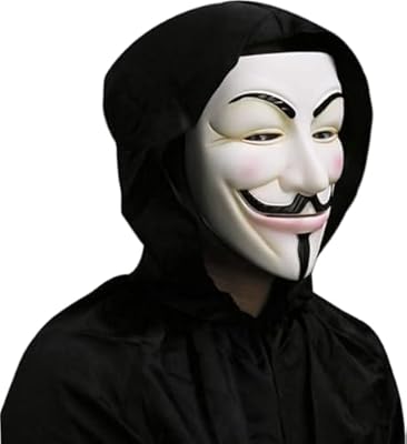 Ozvavzk Máscara de Hacker V para Vendetta Máscara Halloween Anonymous Mask Caretas para Carnaval Disfraz de Halloween Cosplay Accesorios Fiesta Props | Ya disponible en tu tienda friki favorita! En mundofriki.es!