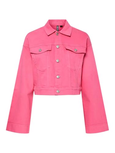 PIECES Denim Jacket Pcsvala Chaqueta Vaquera, Lemonada Rosa, S Mujeres