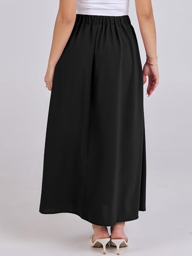ANRABESS Women A-Line Pleated High Waist Maxi Skirt Full Ankle Length Flowy Swing Elegant Dressy Casual Work Long Skirts4