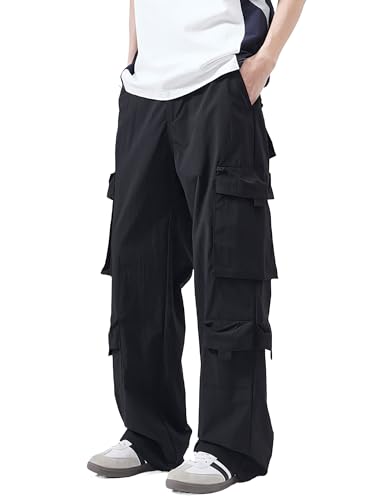 PARVENZA Pantalon de Jogging Homme - Léger et Respirant pour Running, Taille Élastique avec Cordon, Survêtement d'Été Facile à Enfiler (5115B,L)