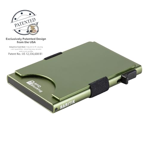 Image of Slim Card Holder Wallet for Men, Minimalist RFID Blocking Pop Up Wallet, Smart Metal Business Card Case Holds 12 Cards, Ultra-Thin Front Pocket Wallet, Gifts for Men