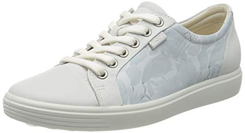 ECCO レディース ソフト7スニーカー, ホワイト ダスティブルー 51843, 11-11.5