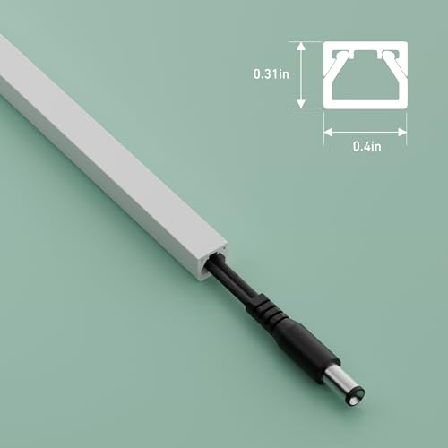 Chemin de câble autocollant D-Line 4m blanc | Goulotte cache-câble 4 éléments de 99cm