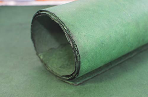 Kathmandu Valley Co. Wrapping Paper Handmade from Tree-Free Lokta Paper. Reusable Gift Wrap 10 Sheets 20x30 inches. Made in Nepal. (Dark Green)