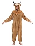 Scotland Cattle Adult Onesie Pajamas Halloween Christmas Cosplay Costume Women Men