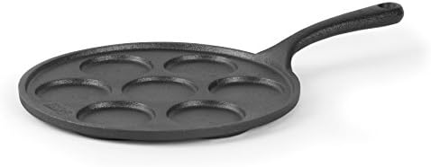 Commercial CHEF Cast Iron Pancake Pan, Silver Dollar Pancake Griddle, Easy to Clean & Heats Evenly, Makes 7 Mini Silver Dollar Pancakes