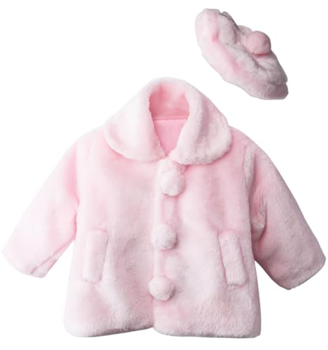 Spring Notion Little Girls Faux Fur Coat with Hat