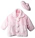 Little Girls Faux Fur Coat with Hat and Flower Pin