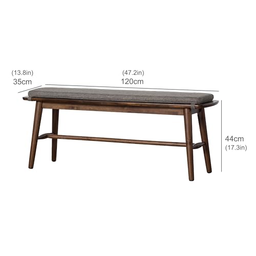 Banqueta pie de cama con cojín de alta densidad y base estable de madera natural 4