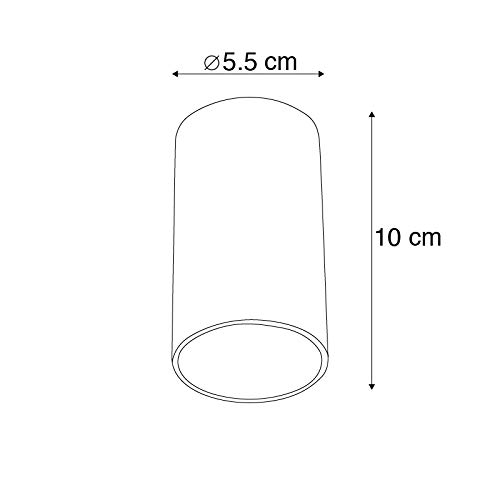 Faretto Da Soffitto Qazqa TUBA – Design Nero, 1 Luce GU10, 55 Mm, Per Soggiorno E Cucina - 2