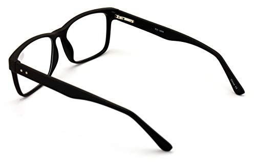 V.w.e. Men Premium Rectangle Stainless Steel Reading Glasses - Wide Fitment Metal Reader (Black, 1.75) #TOP2