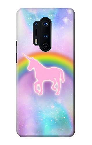 Coque OnePlus 8 Pro etui housse pastel sky rainbow unicorn